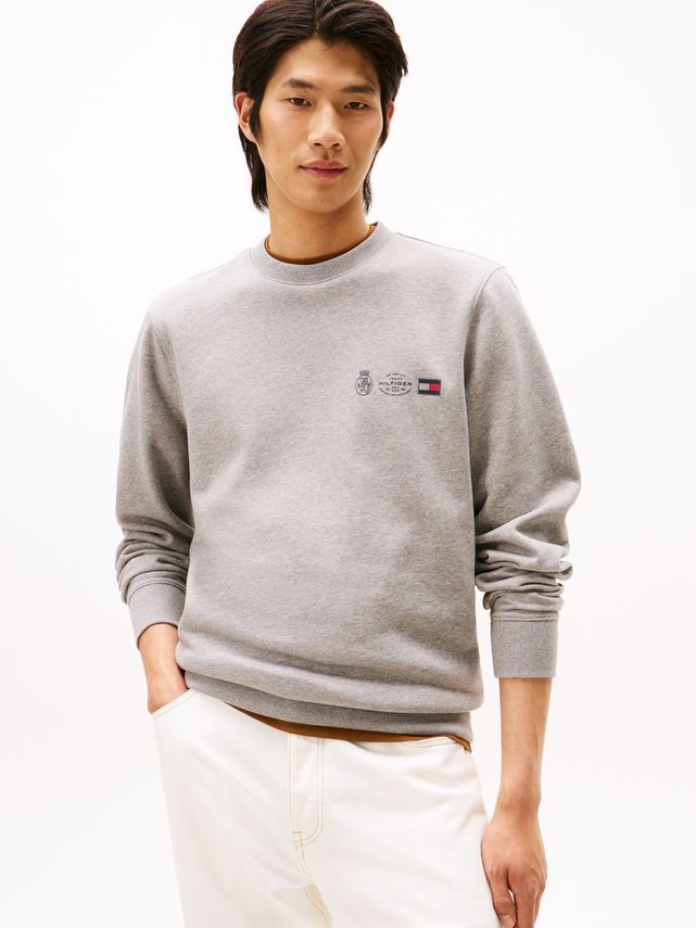 Small Crest Outline Crew Neck