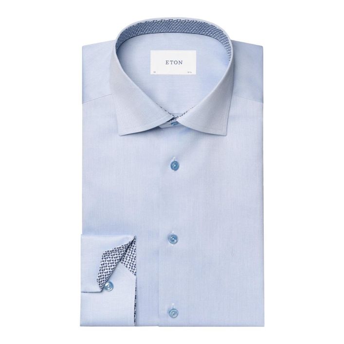 Solid Signature Twill Geometric Effect Shirt
