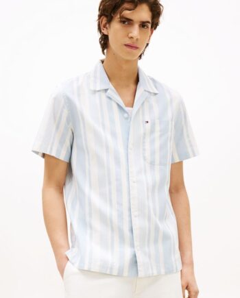 Striped Camp Collar Ss Shirt
