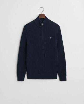 Textured Cotton Half Zip