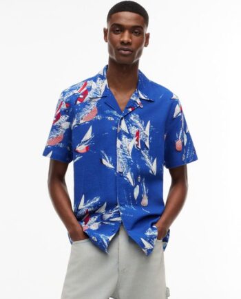 Tjm Reg Aop Co Slub Ss Shirt Ext