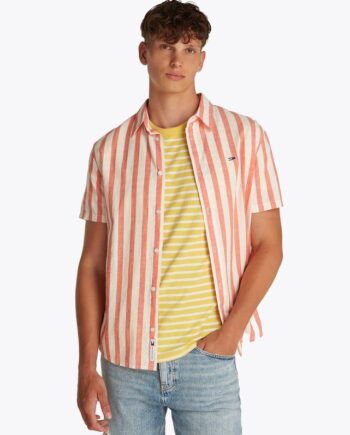 Tjm Reg Linen Blend Stp Ss Shirt