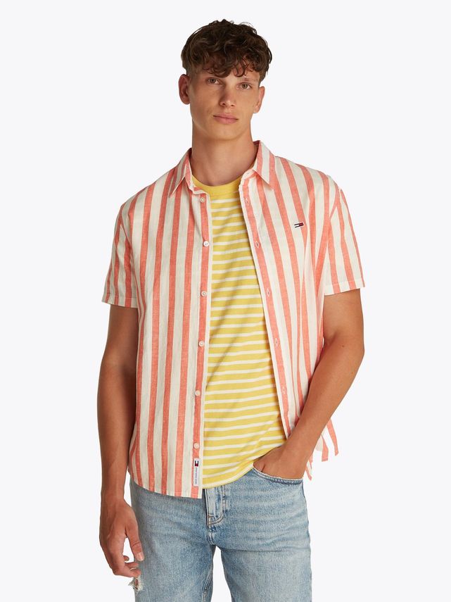 Tjm Reg Linen Blend Stp Ss Shirt
