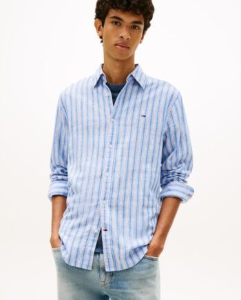 Tjm Reg Linen Mx Strp Shirt Ext