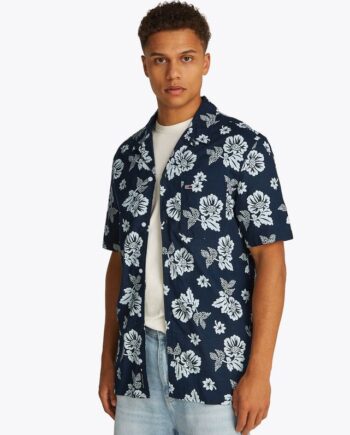 Tjm Reg Slub Aop Ss Shirt Ext