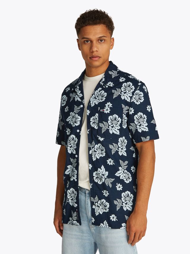 Tjm Reg Slub Aop Ss Shirt Ext