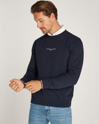 Tommy Logo Tipped Crewneck