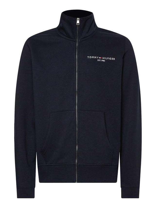 Tommy Logo Zip Thru Stand Collar
