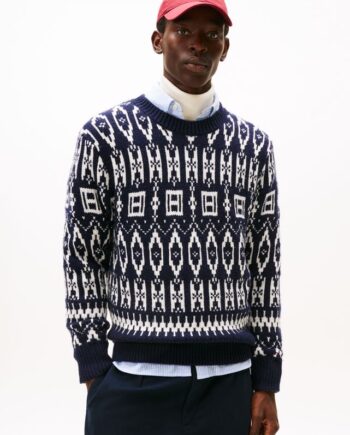 Wool Blend Aop Fairisle Crew