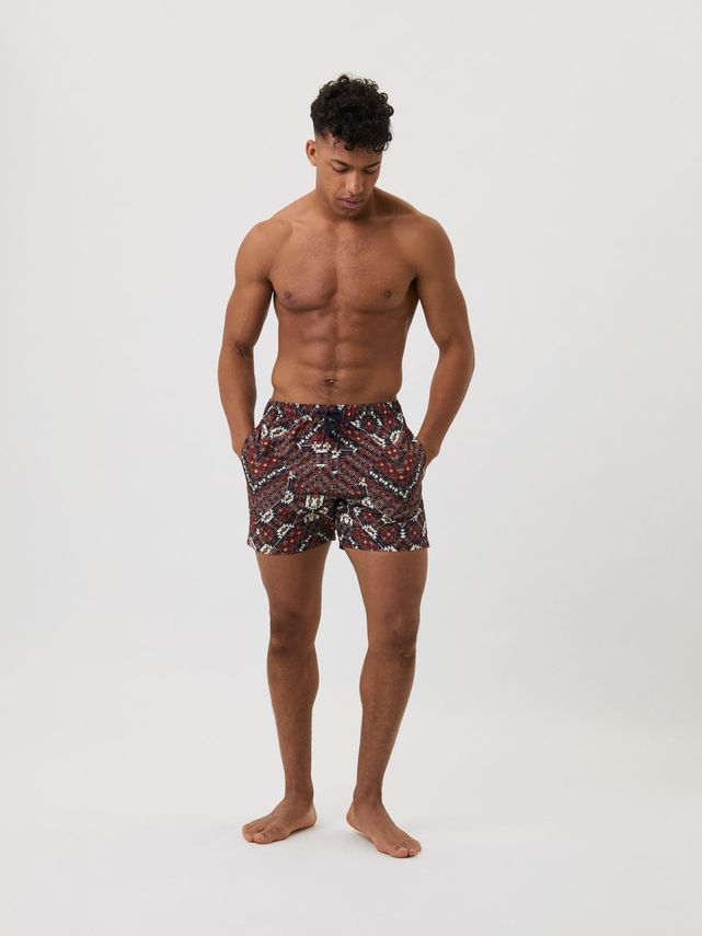 Borg Print Swim Shorts  Bb Summer Leafs