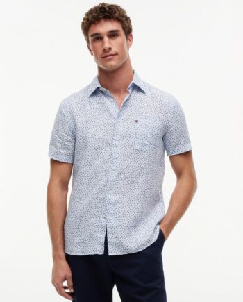 Linen Sailing Print Ss Rf Shirt