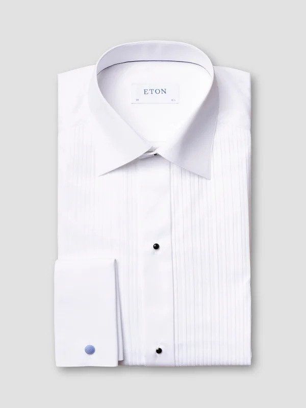 Men   Shirt: Evening   Plissé  White