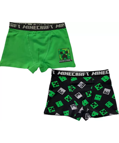 Minecraft Boxershorts Til Børn Styk Grøn Sort