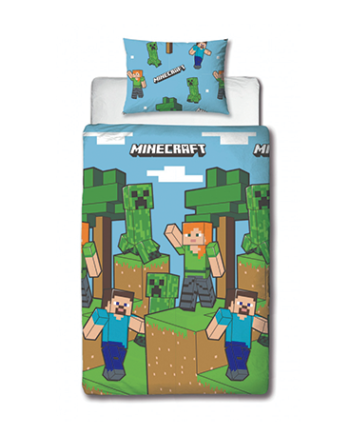 Minecraft Sengetøj Scene Blå