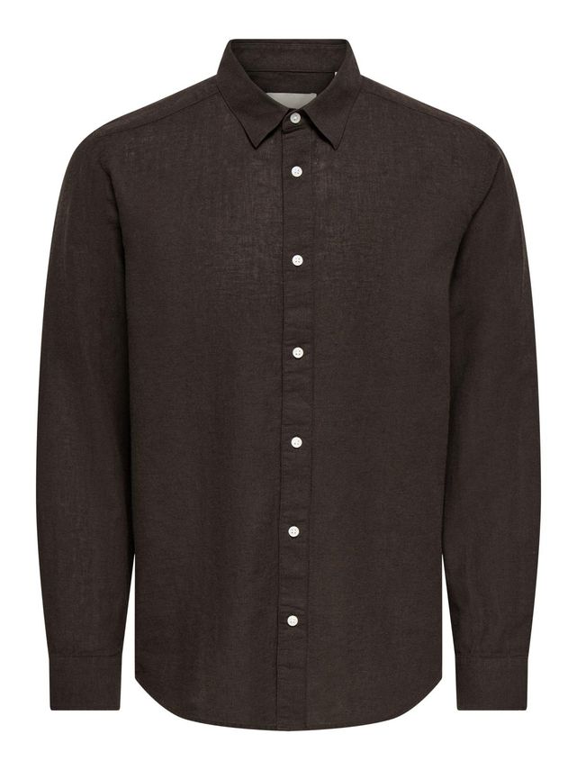 Onscaiden Ls Solid Linen Shirt