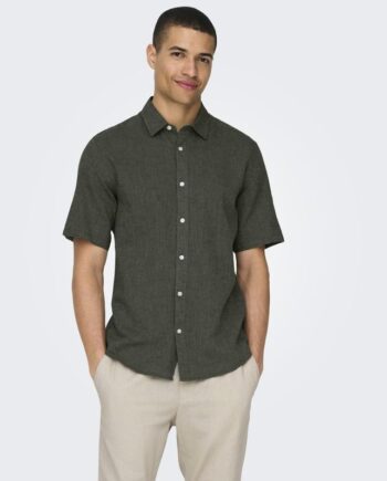 Onscaiden Ss Solid Linen Shirt Noos