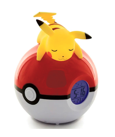 Pikachu Vækkeur Med Lys Pikachu På Pokeball