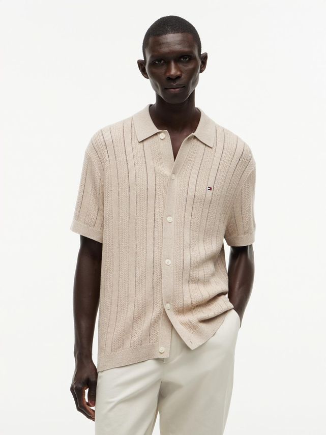 Pointelle Structure Ss Shirt