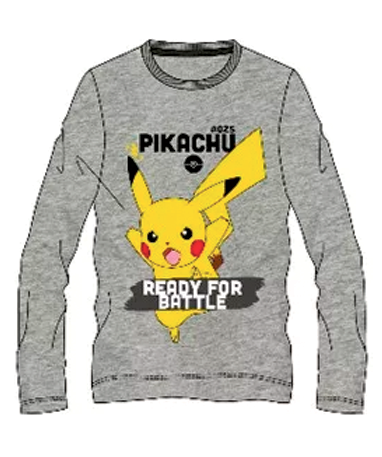 Pokemon Grå Langærmet  -shirt   -14 år
