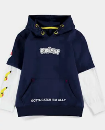 Pokemon Hættetrøje Til Børn Blå Hvid