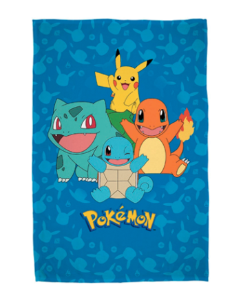Pokemon Tæppe Starter Pokemons 130x160cm