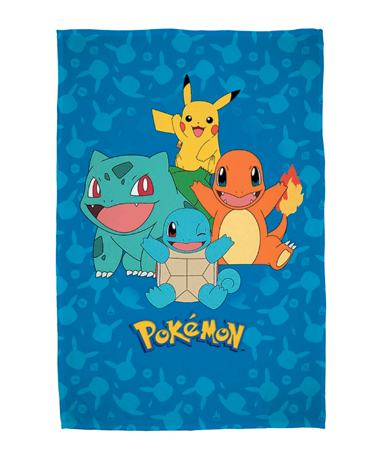 Pokemon Tæppe Starter Pokemons 130x160cm