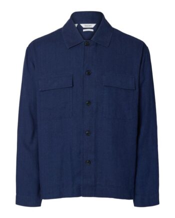 Slh-leroy Linen Blend Overshirt Ls