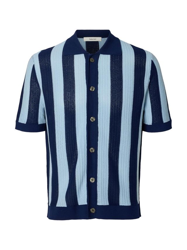 Slhshane Ss Open Struc Polo Cardiga