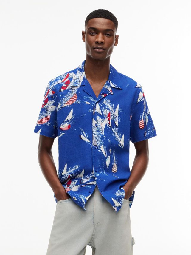 Tjm Reg Aop Co Slub Ss Shirt Ext