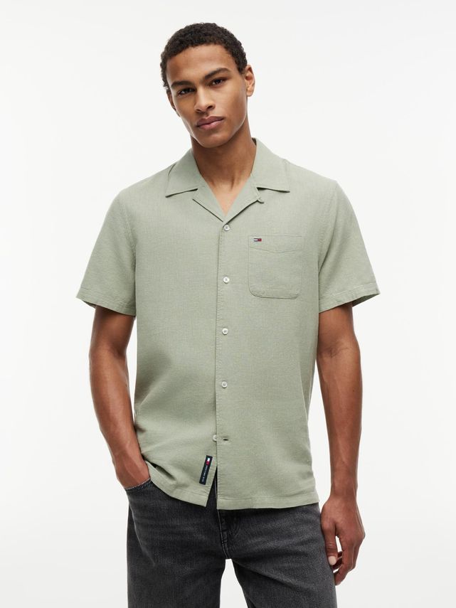 Tjm Reg Linen Blend Camp Ss Ext